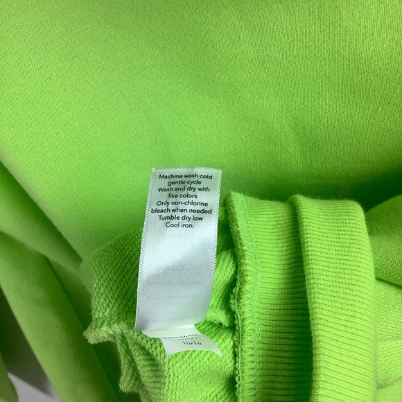Athleta Neon Green Open Back Hooded Sweatshirt New - Picture 9 of 9